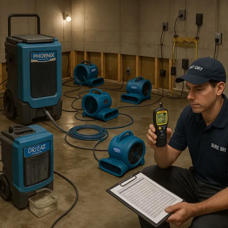 Structural Drying and Dehumidification process in Delaware City, DE